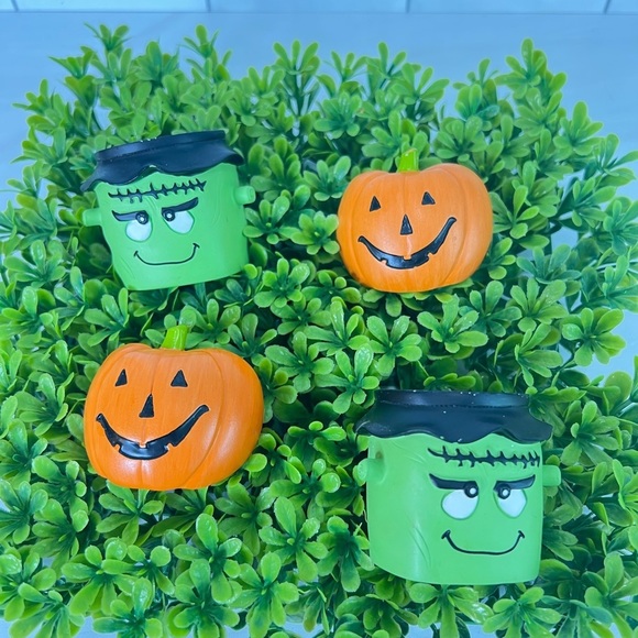 HALLOWEEN PUMPKIN FRANKENSTEIN NAPKIN RINGS SET OF 4 - Picture 3 of 7